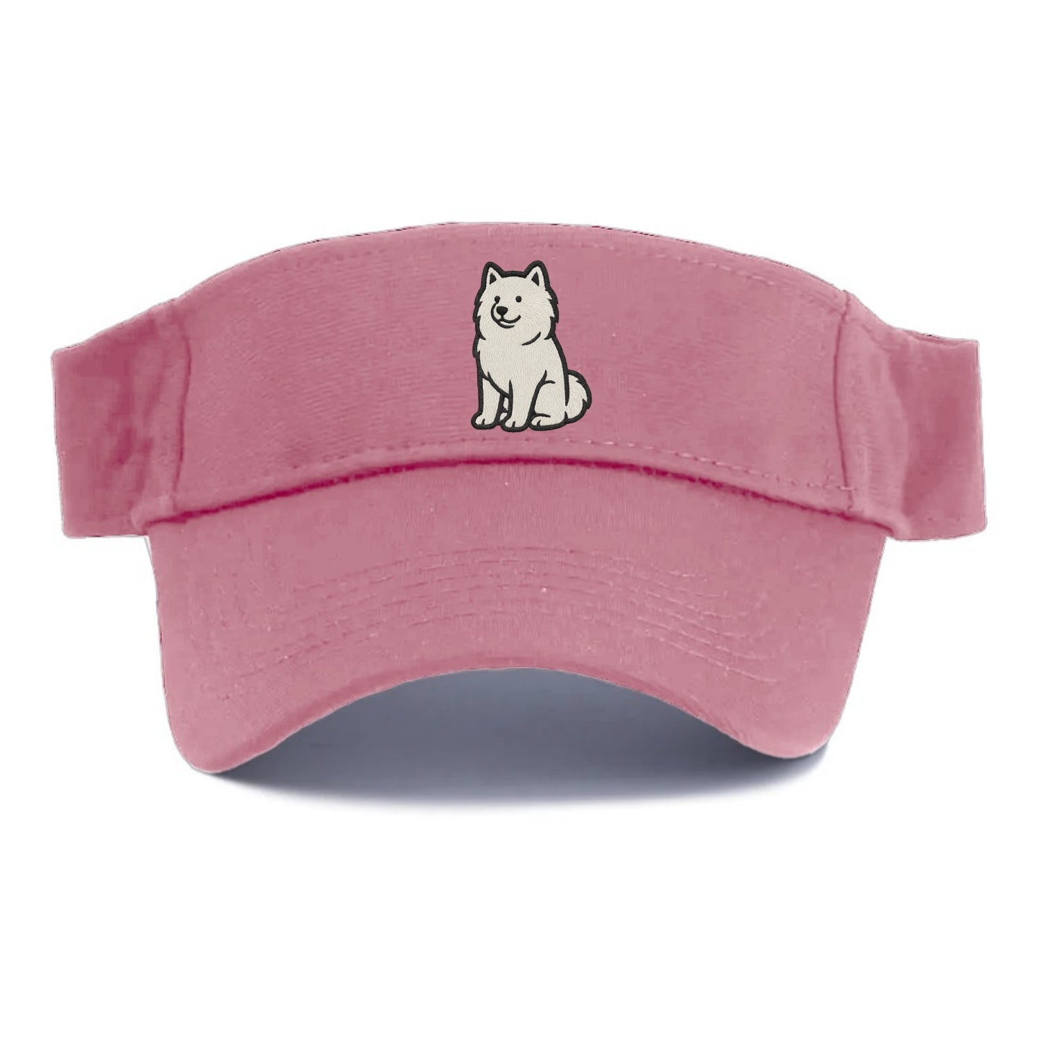 Samoyed - White fluffy embroidered design - Visor - Pink