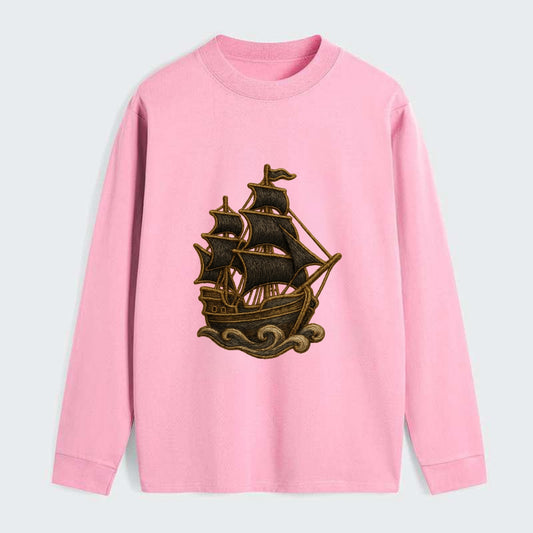 Pirate Ship  - Classic Long Sleeve Shirt - Pink