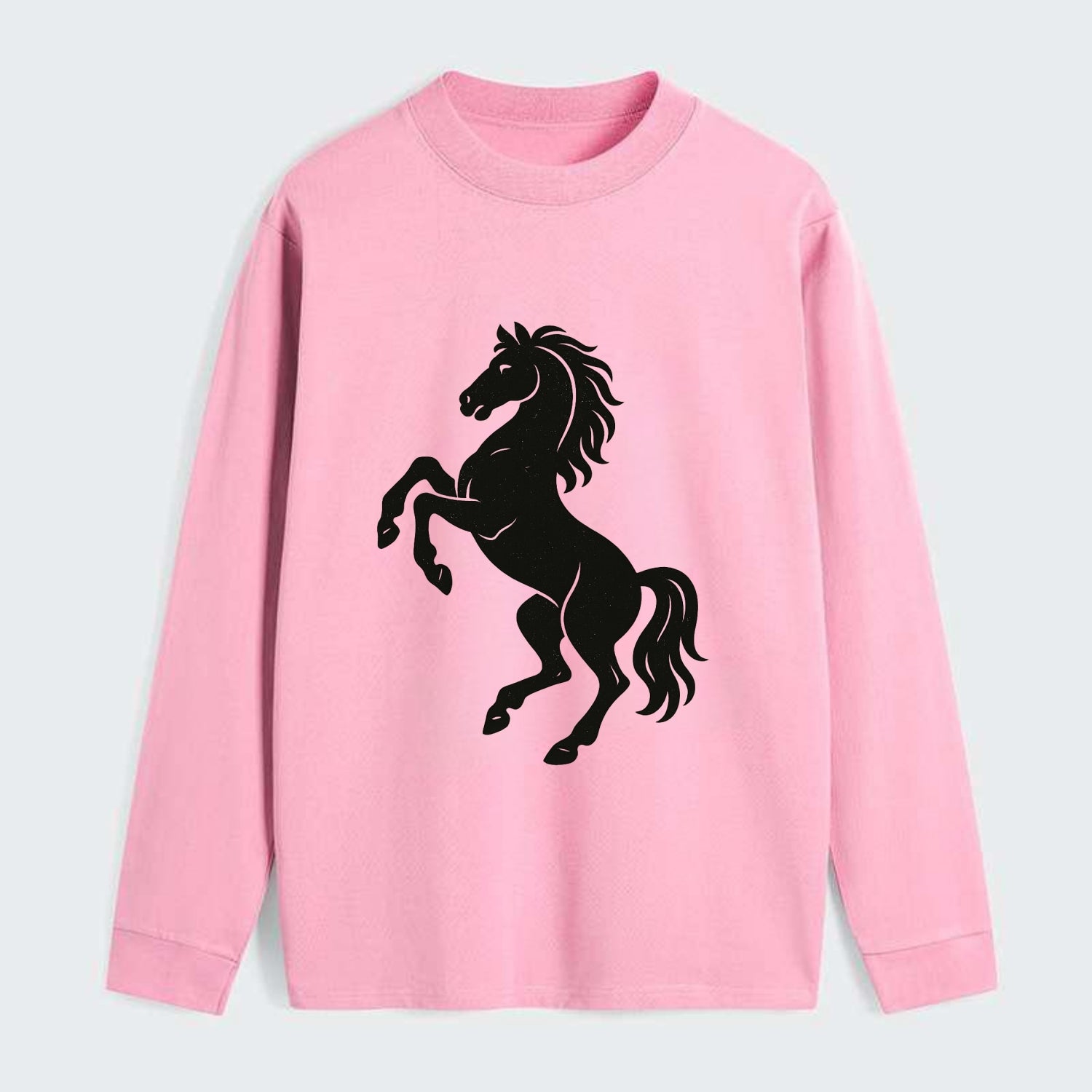 Stallion rearing on hind legs - Classic Long Sleeve Shirt - Pink