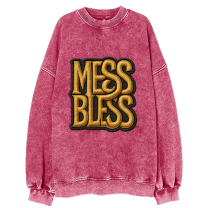 MESS;BLESS UP Gold Metallic Visor - Vintage Sweatshirt - Pink