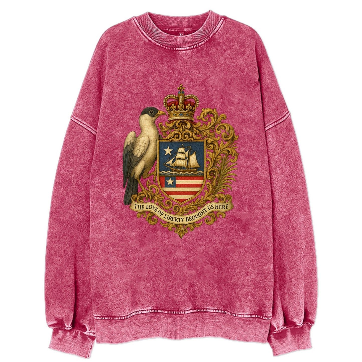 Liberia Pepper Bird Emblem  - Vintage Sweatshirt - Pink