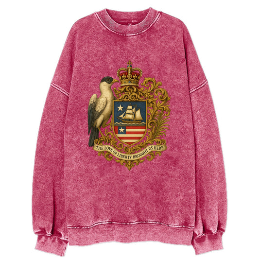 Liberia Pepper Bird Emblem  - Vintage Sweatshirt - Pink