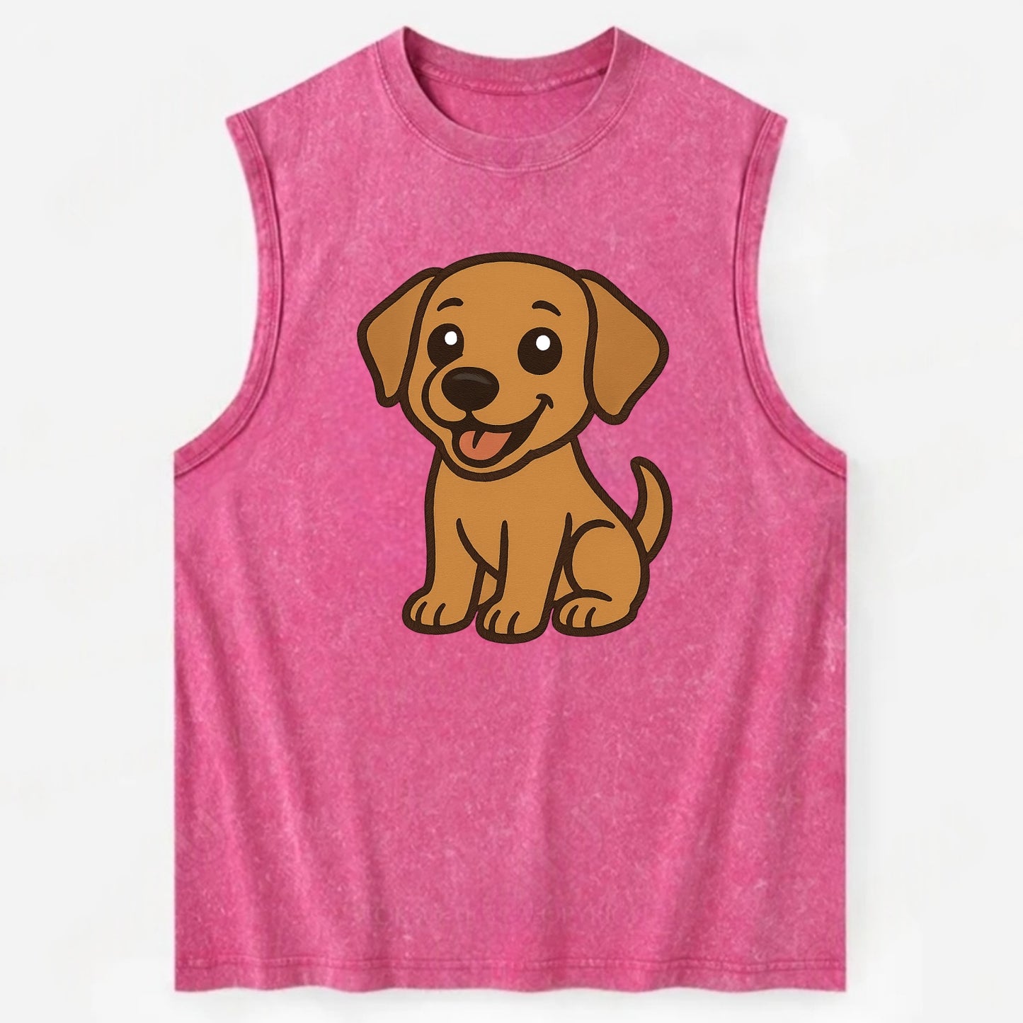 Labrador - Happy panting expression - Vintage Washed Tank - Pink