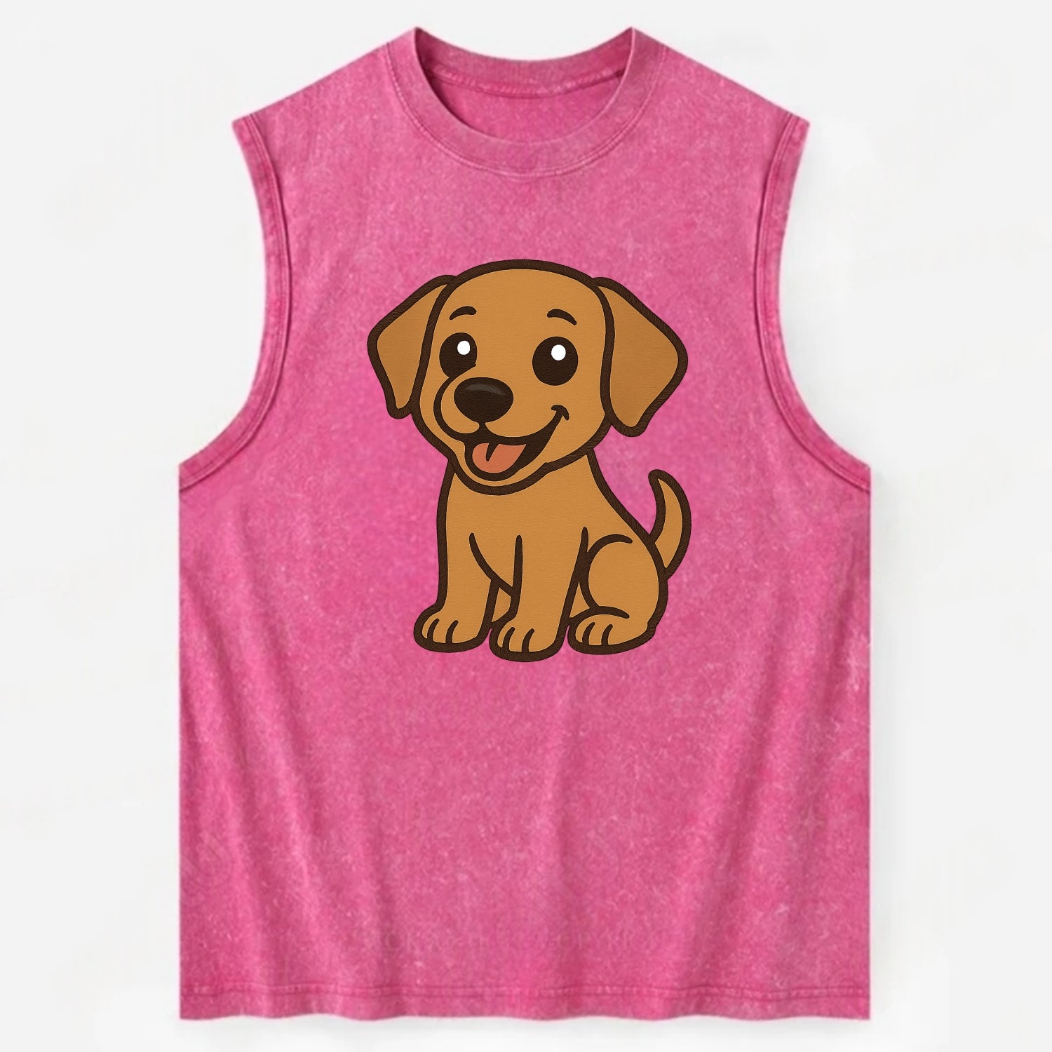 Labrador - Happy panting expression - Vintage Washed Tank - Pink