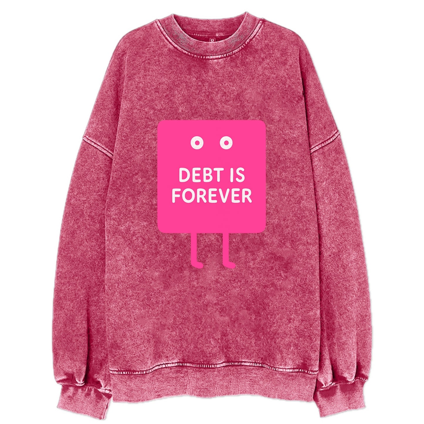 DEBT IS FOREVER | Immortal credit card - Vintage Sweatshirt - Pink