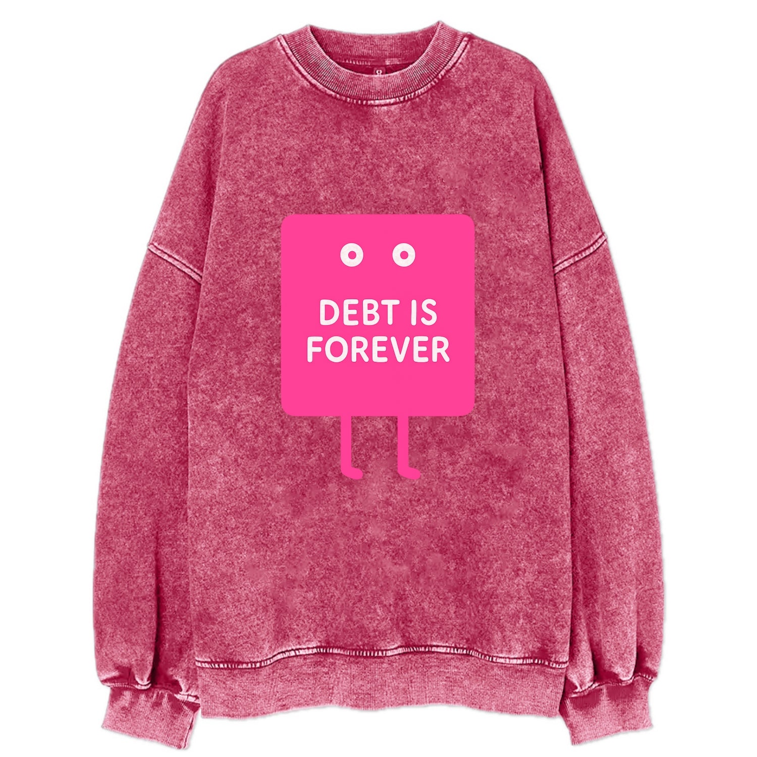 DEBT IS FOREVER | Immortal credit card - Vintage Sweatshirt - Pink