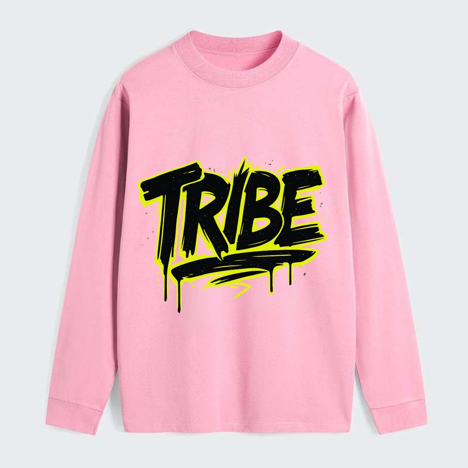 Bold typography design - "TRIBE" - your community, your group - Classic Long Sleeve Shirt - Pink