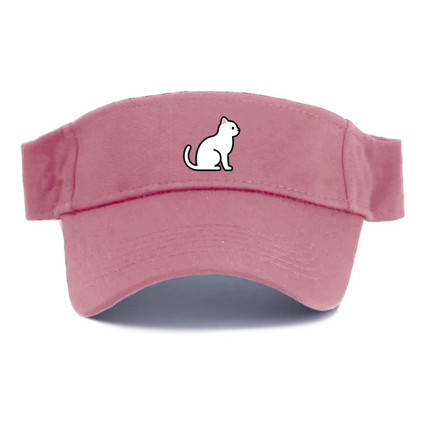 Domestic Shorthair - White classic flat side profile - Visor - Pink