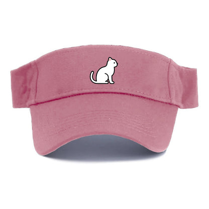 Domestic Shorthair - White classic flat side profile - Visor - Pink