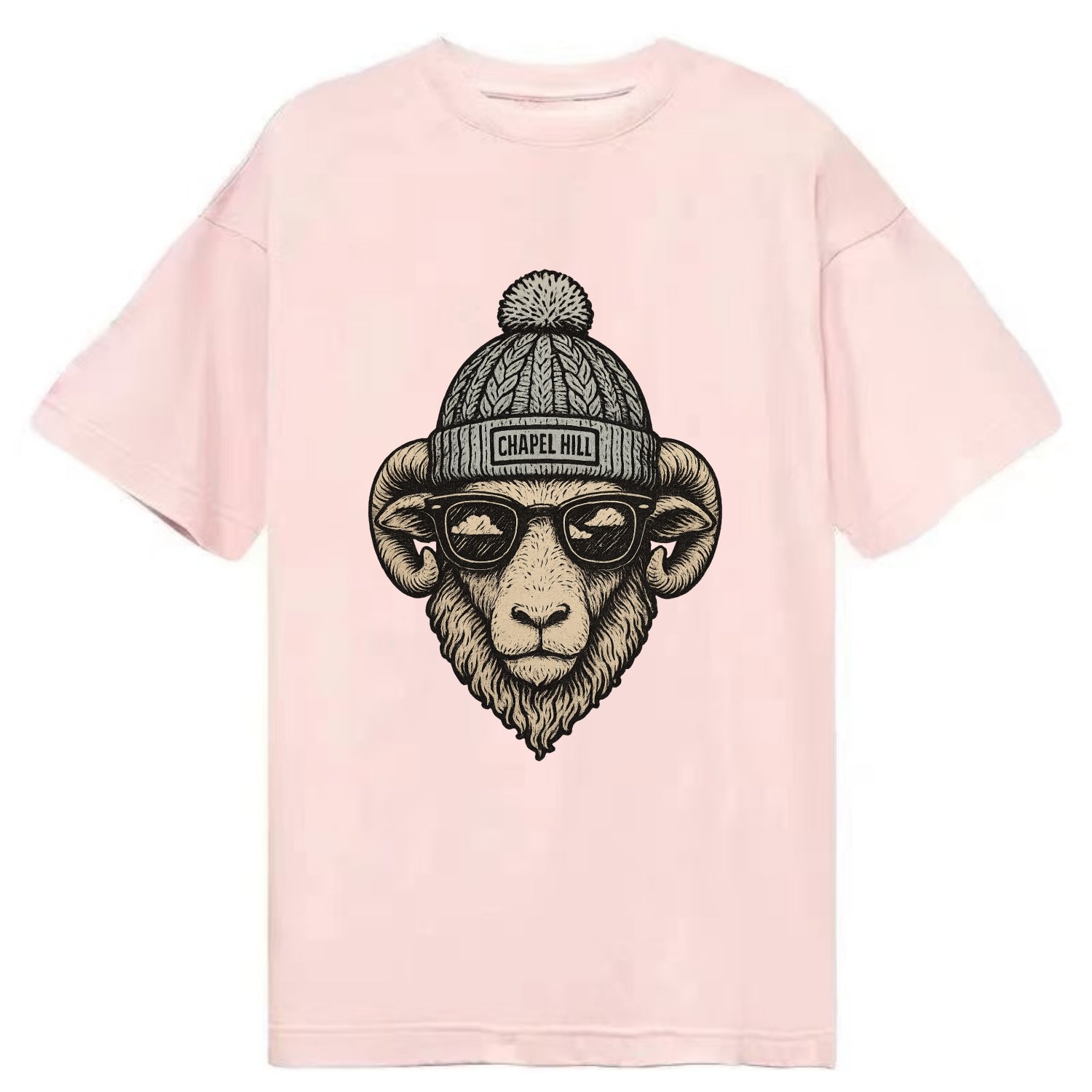 Chapel Hill Tar Heel Ram wearing UNC bea - Classic T-shirt - Pink