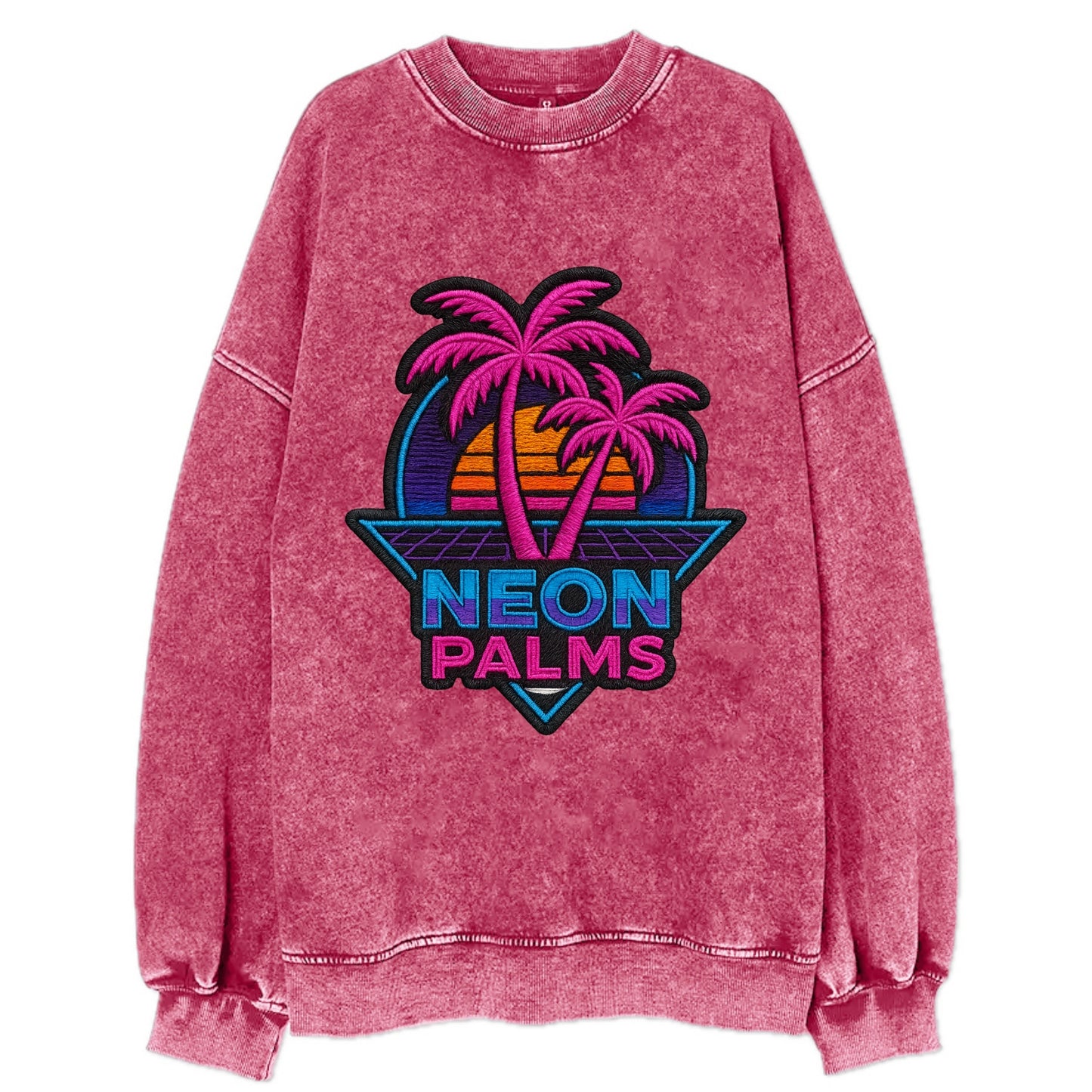 Neon Palms - Vintage Sweatshirt - Pink