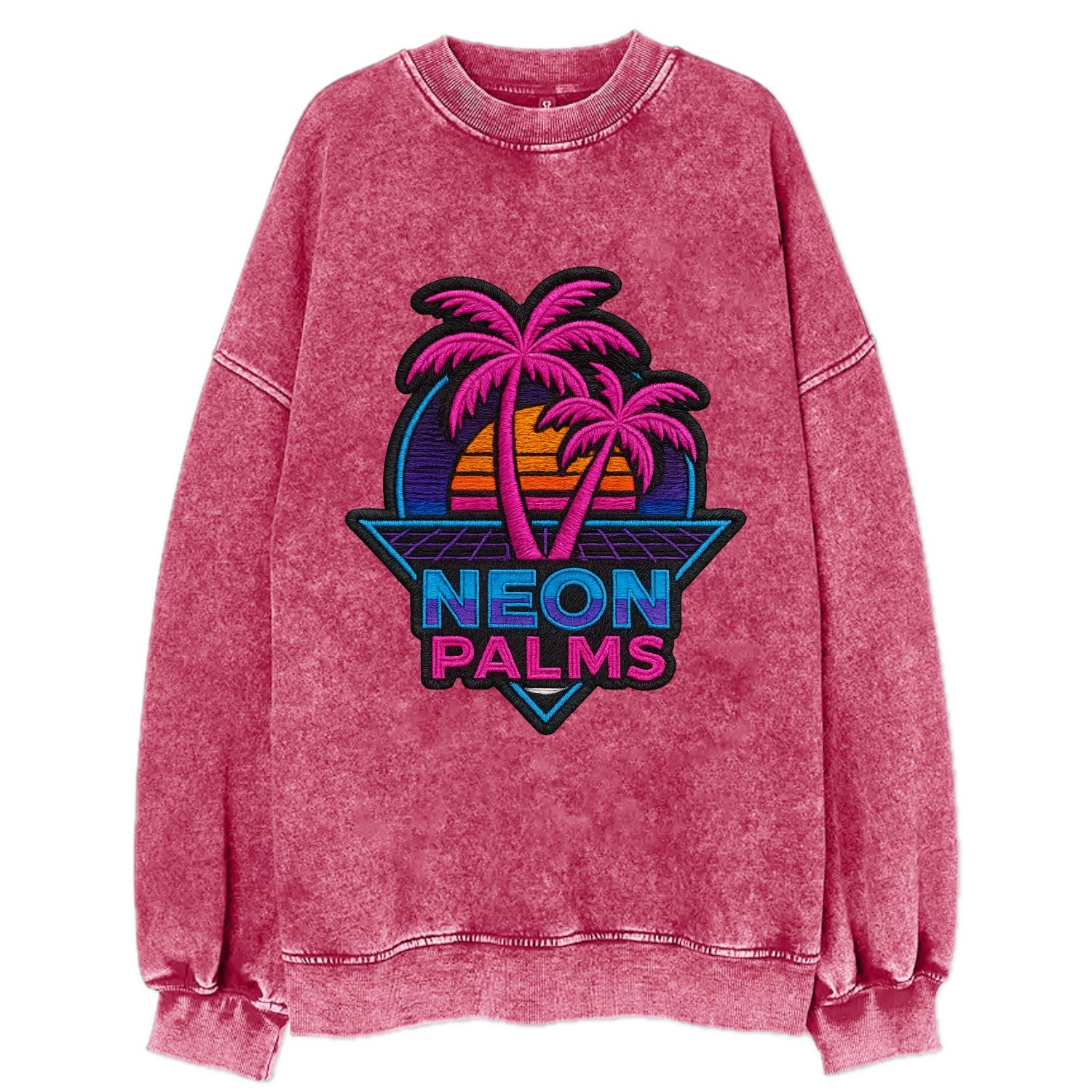 Neon Palms - Vintage Sweatshirt - Pink