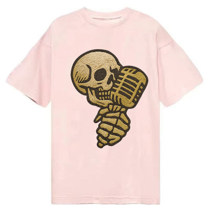 Skull Microphone  - Classic T-shirt - Pink