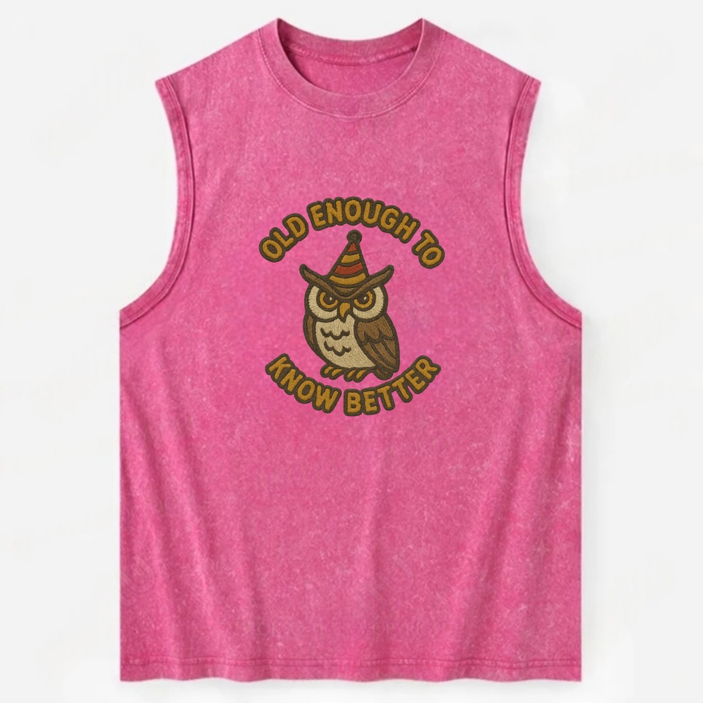 Old Enough To Know Better  - Vintage Washed Tank - Pink