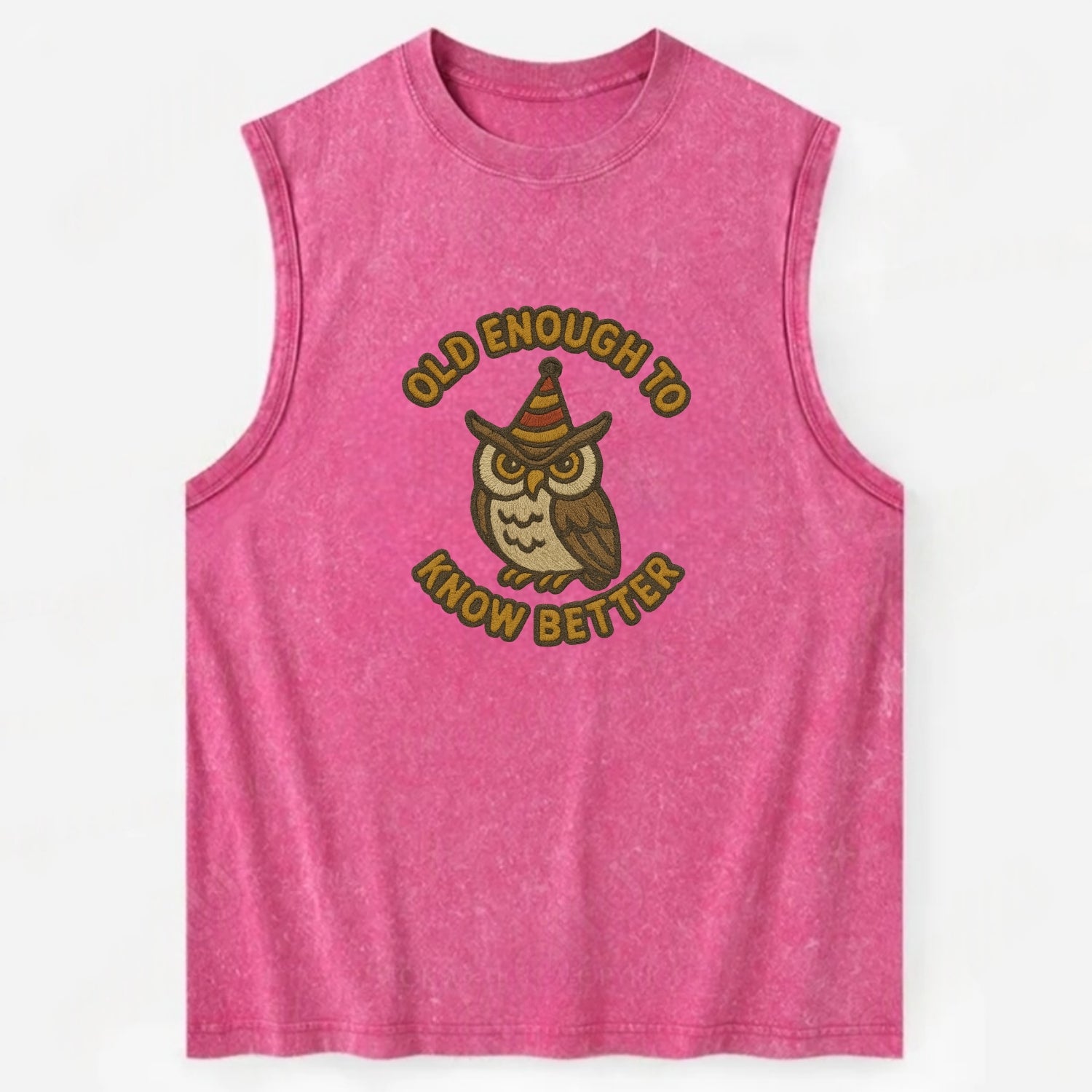 Old Enough To Know Better  - Vintage Washed Tank - Pink