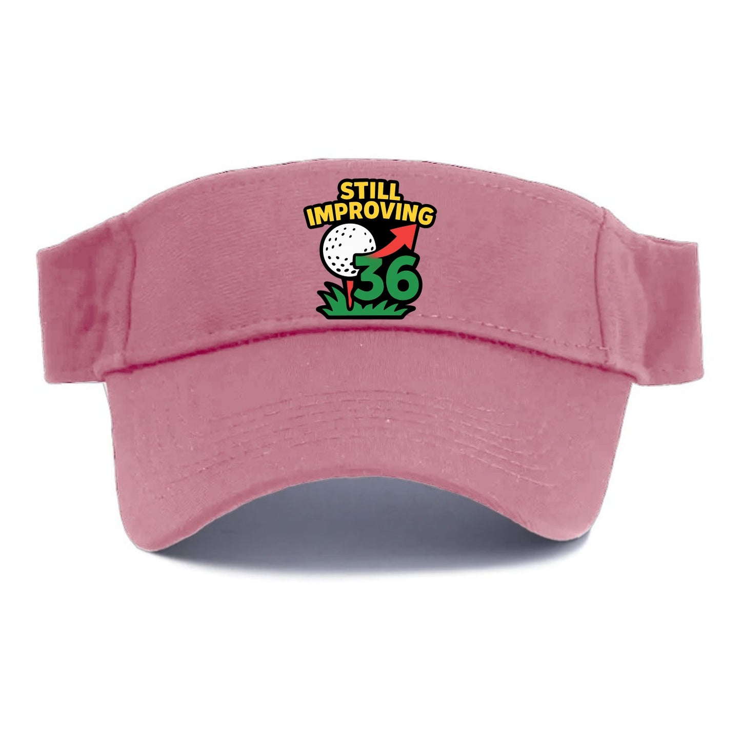 Handicap number getting higher with arrow - "Still Improving" - optimistic handicap - Visor - Pink