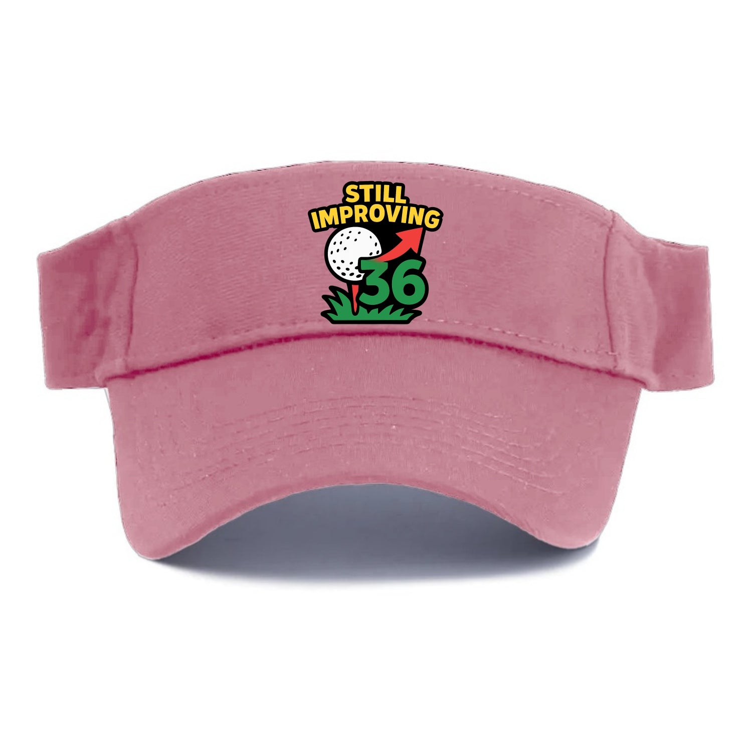 Handicap number getting higher with arrow - "Still Improving" - optimistic handicap - Visor - Pink