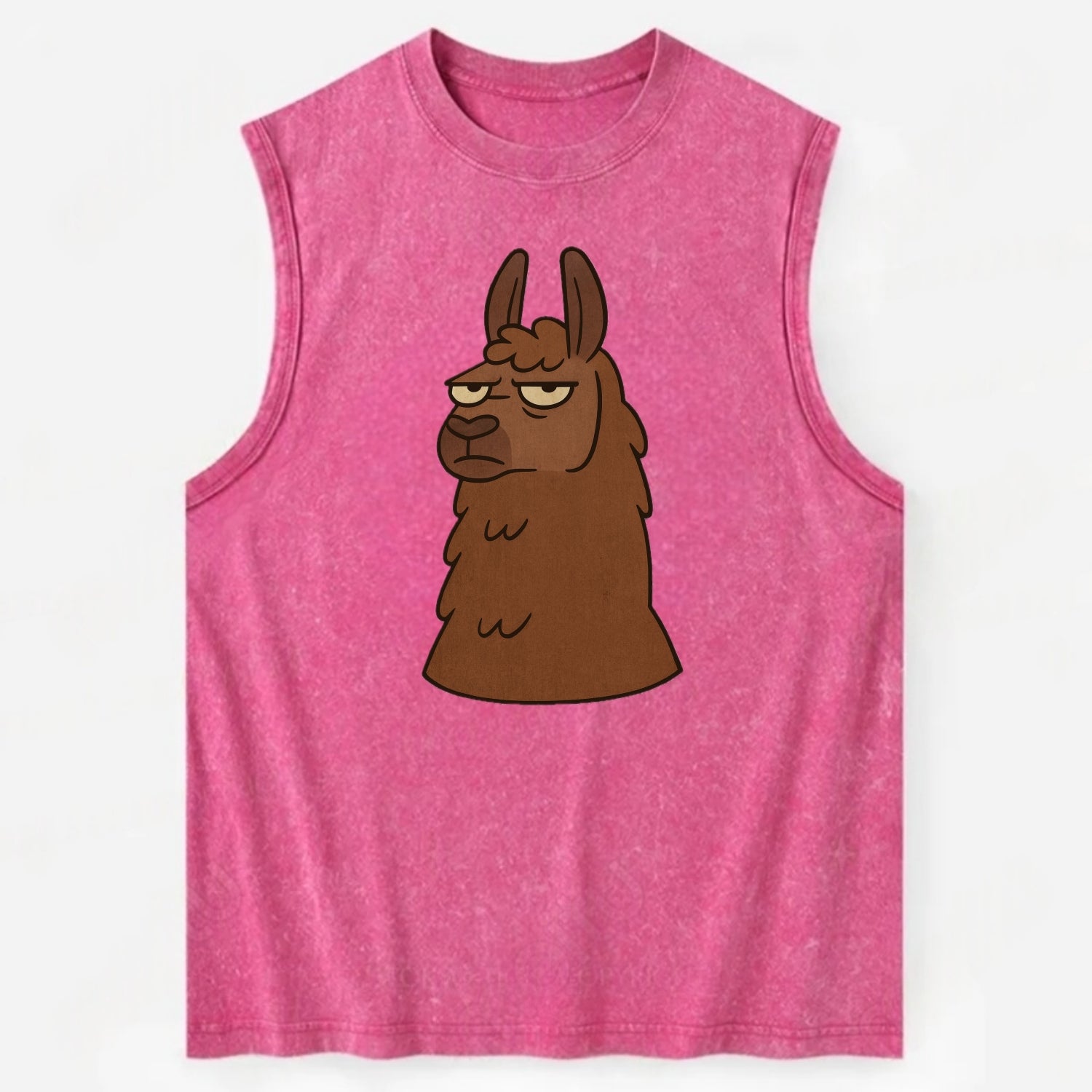 The Llama Judging Silently - Vintage Washed Tank - Pink