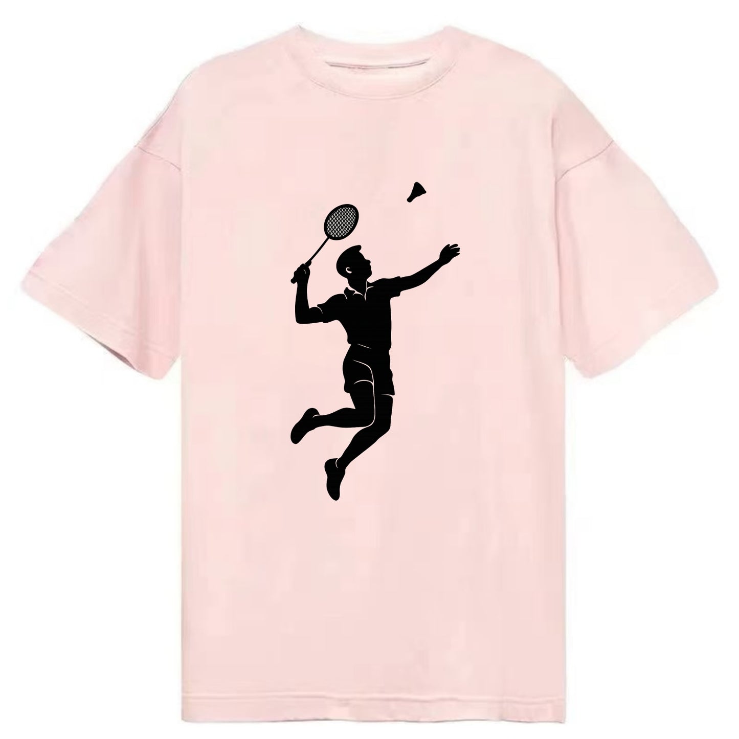 Badminton player jumping for a smash - Classic T-shirt - Pink