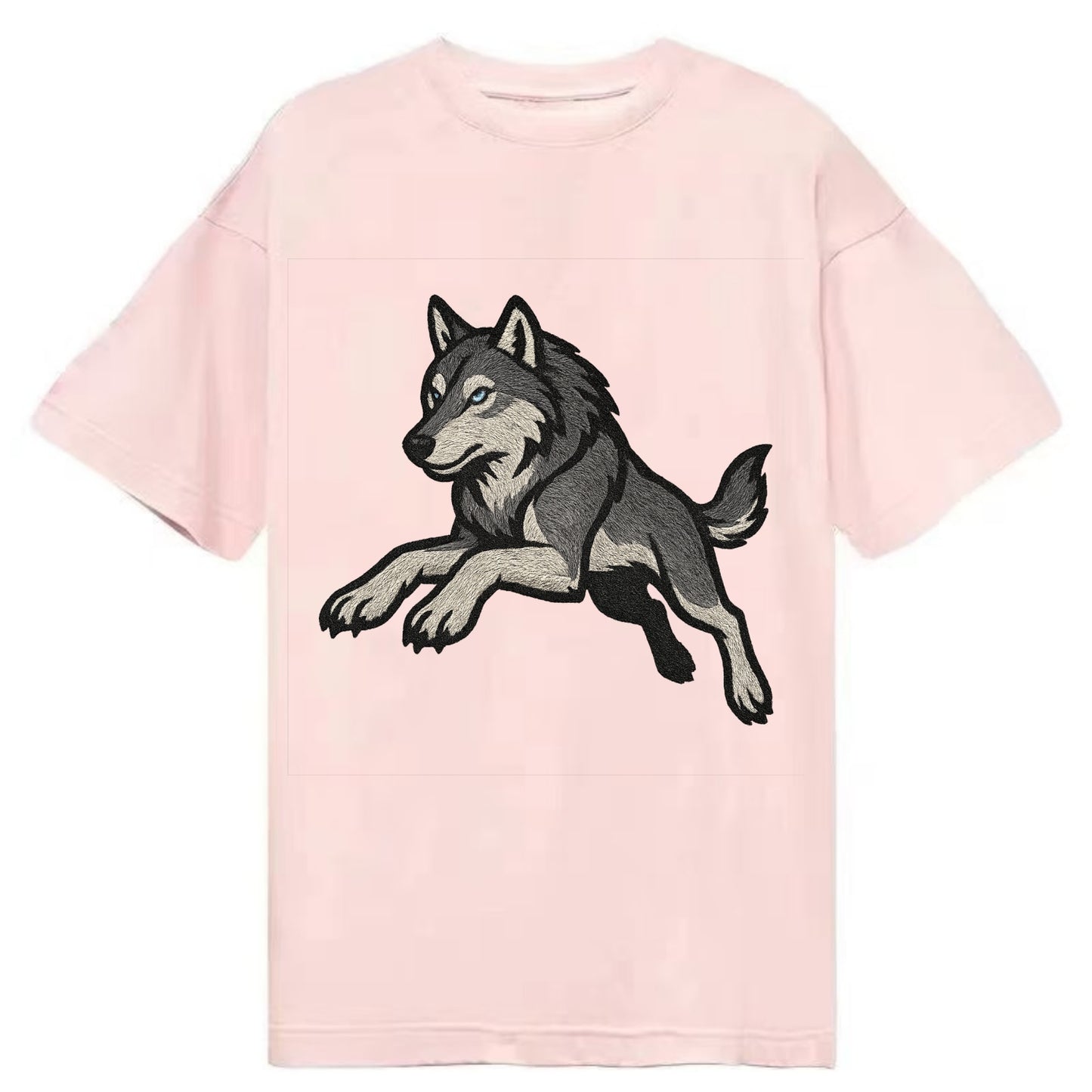 Wolf Leaping Action  - Classic T-shirt - Pink