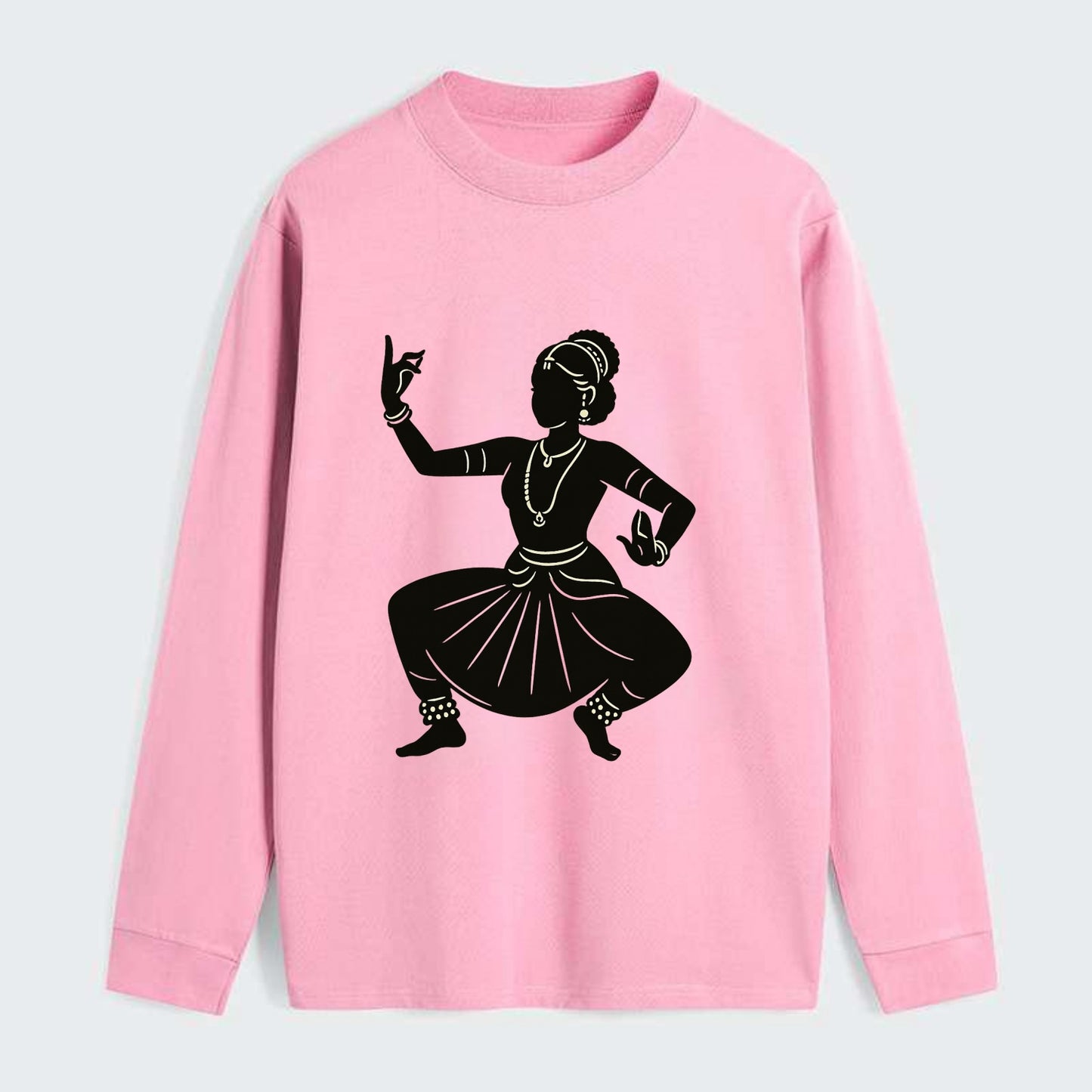 Bharatanatyam classical Indian pose - Classic Long Sleeve Shirt - Pink