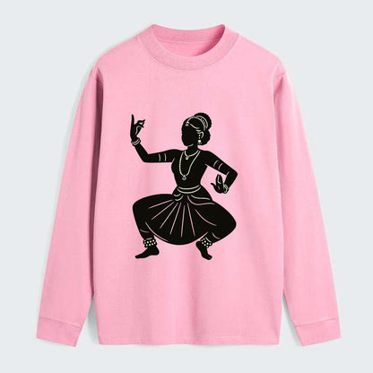 Bharatanatyam classical Indian pose - Classic Long Sleeve Shirt - Pink