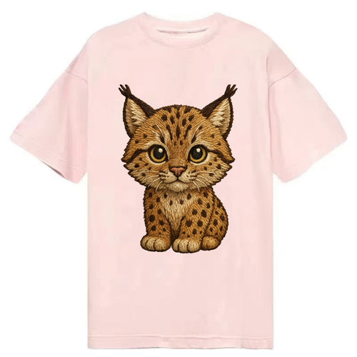 Baby Lynx Cub - tufted ears, spotted fur, golden eyes, front-facing, wild baby - Classic T-shirt