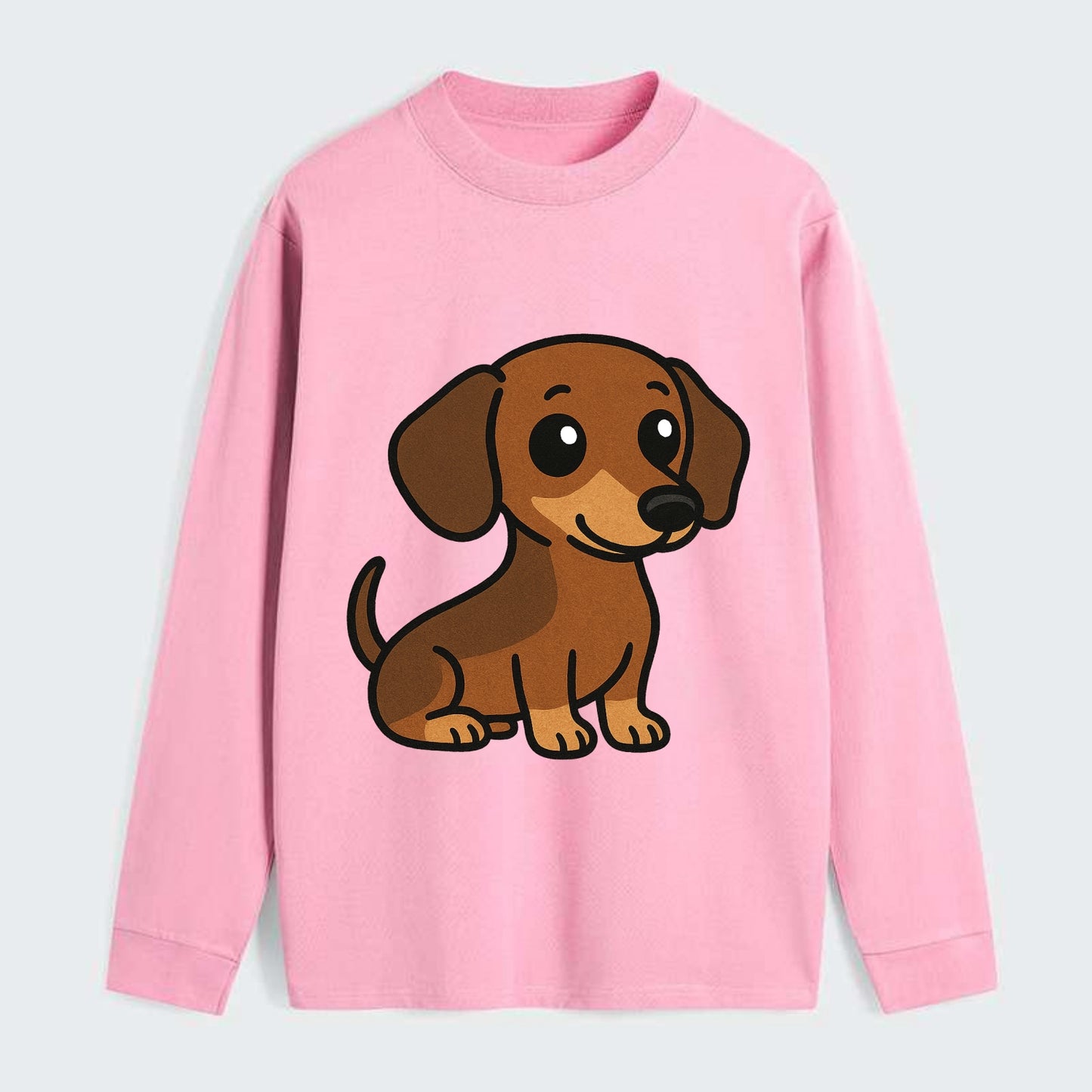 Dachshund - Long body profile view - Classic Long Sleeve Shirt - Pink