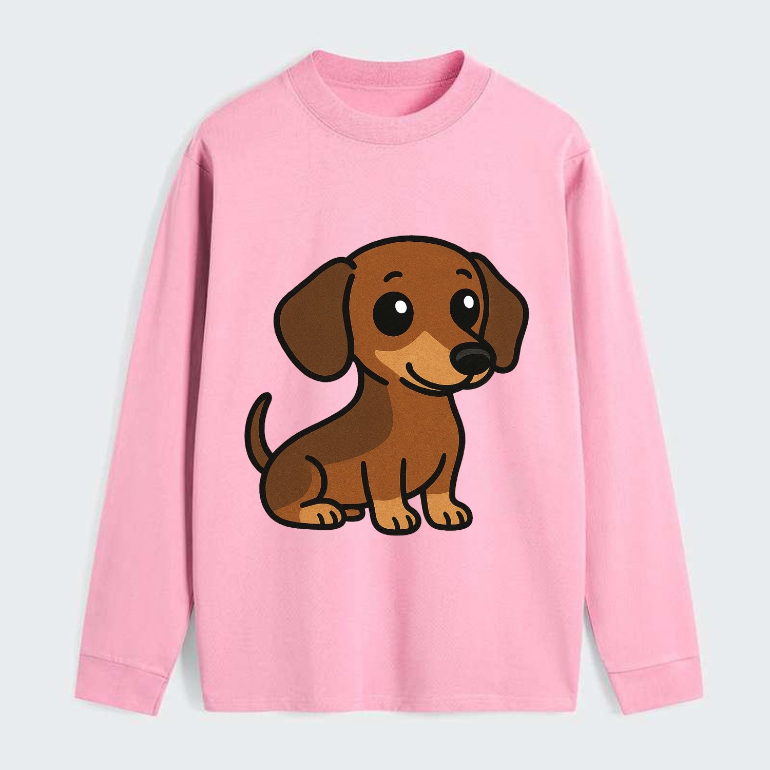 Dachshund - Long body profile view - Classic Long Sleeve Shirt - Pink