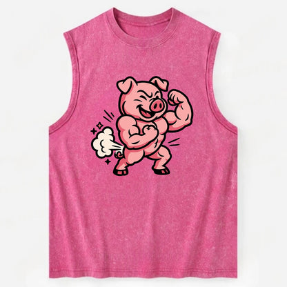 Strong Pig - Vintage Washed Tank - Pink
