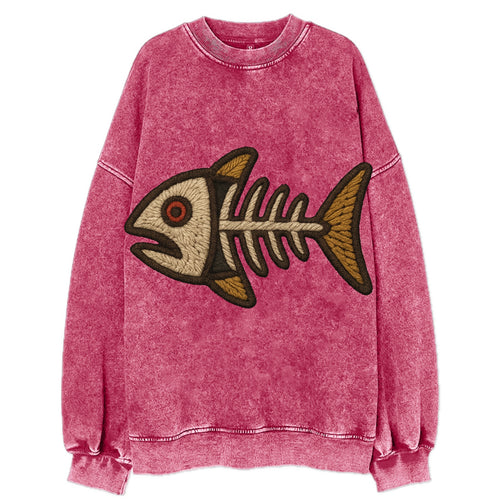 Fish Skeleton  - Vintage Sweatshirt