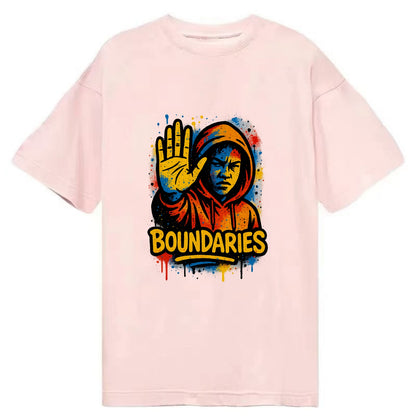 Person holding up hand in "stop" gesture - setting boundaries concept, - Classic T-shirt - Pink