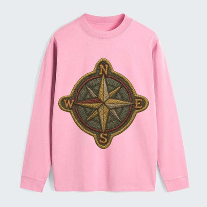 Compass rose with cardinal directions - explorer symbol - Classic Long Sleeve Shirt - Pink