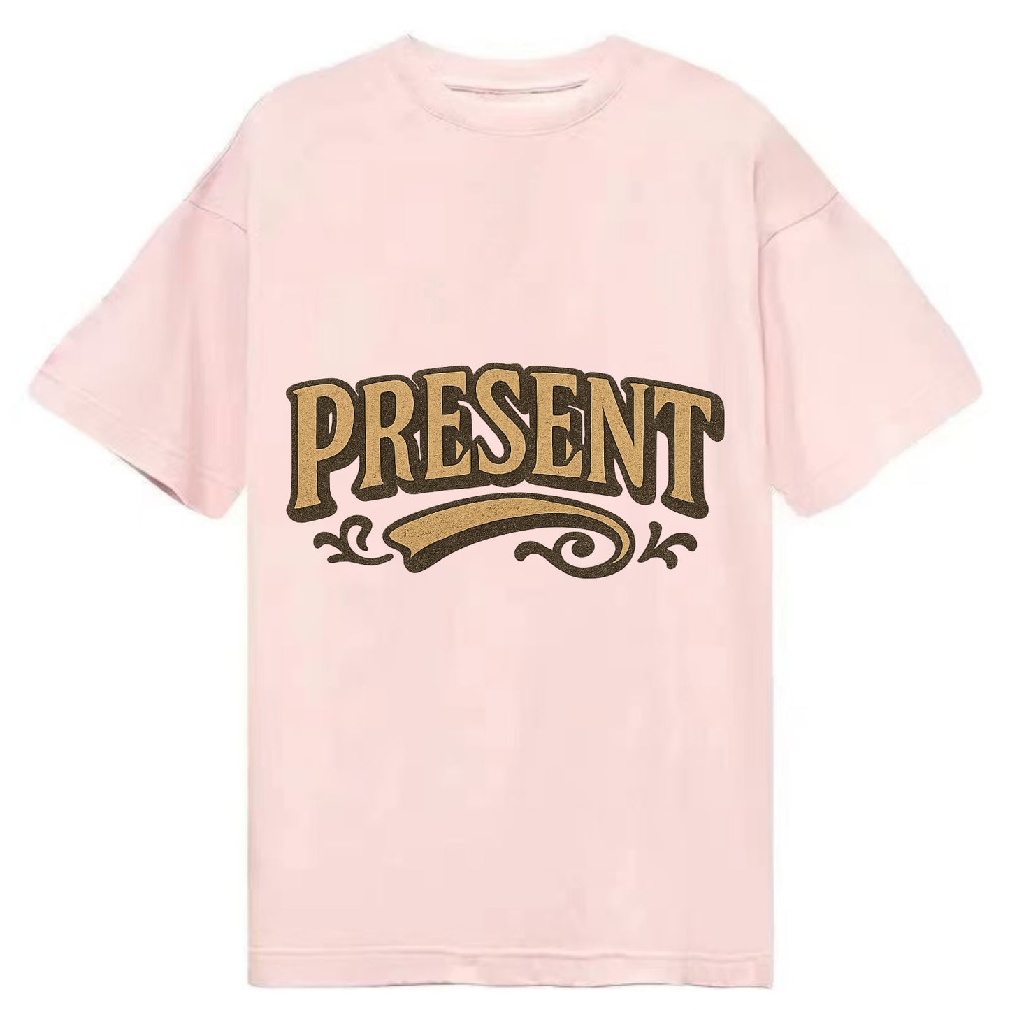 Bold typography design - "PRESENT" - living in the now - Classic T-shirt - Pink