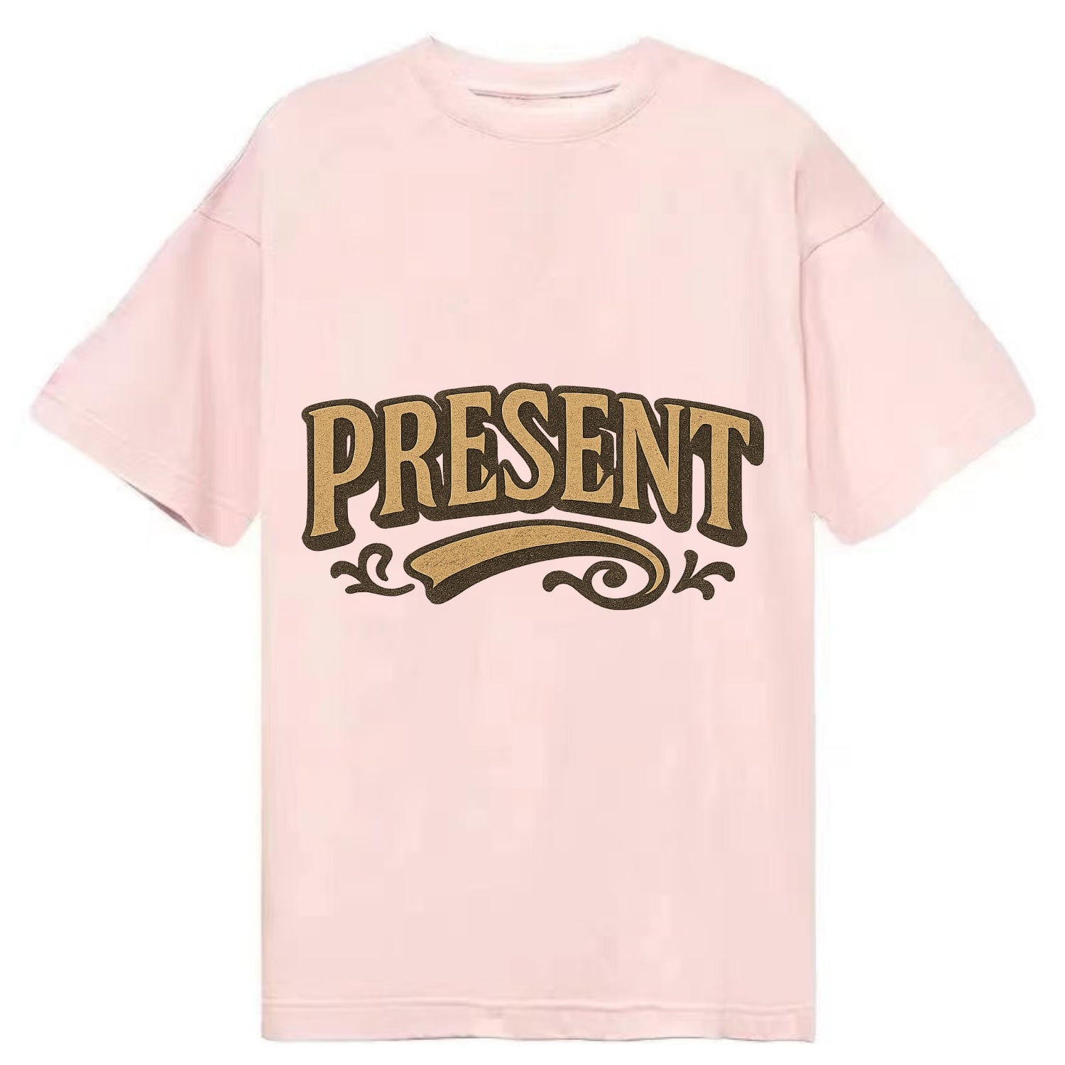 Bold typography design - "PRESENT" - living in the now - Classic T-shirt - Pink