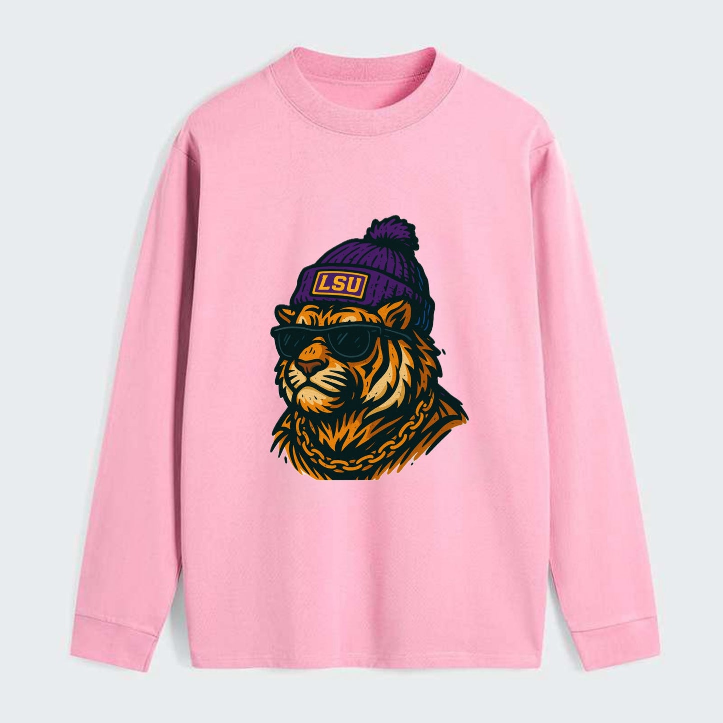 LSU Mike Tiger - Classic Long Sleeve Shirt - Pink