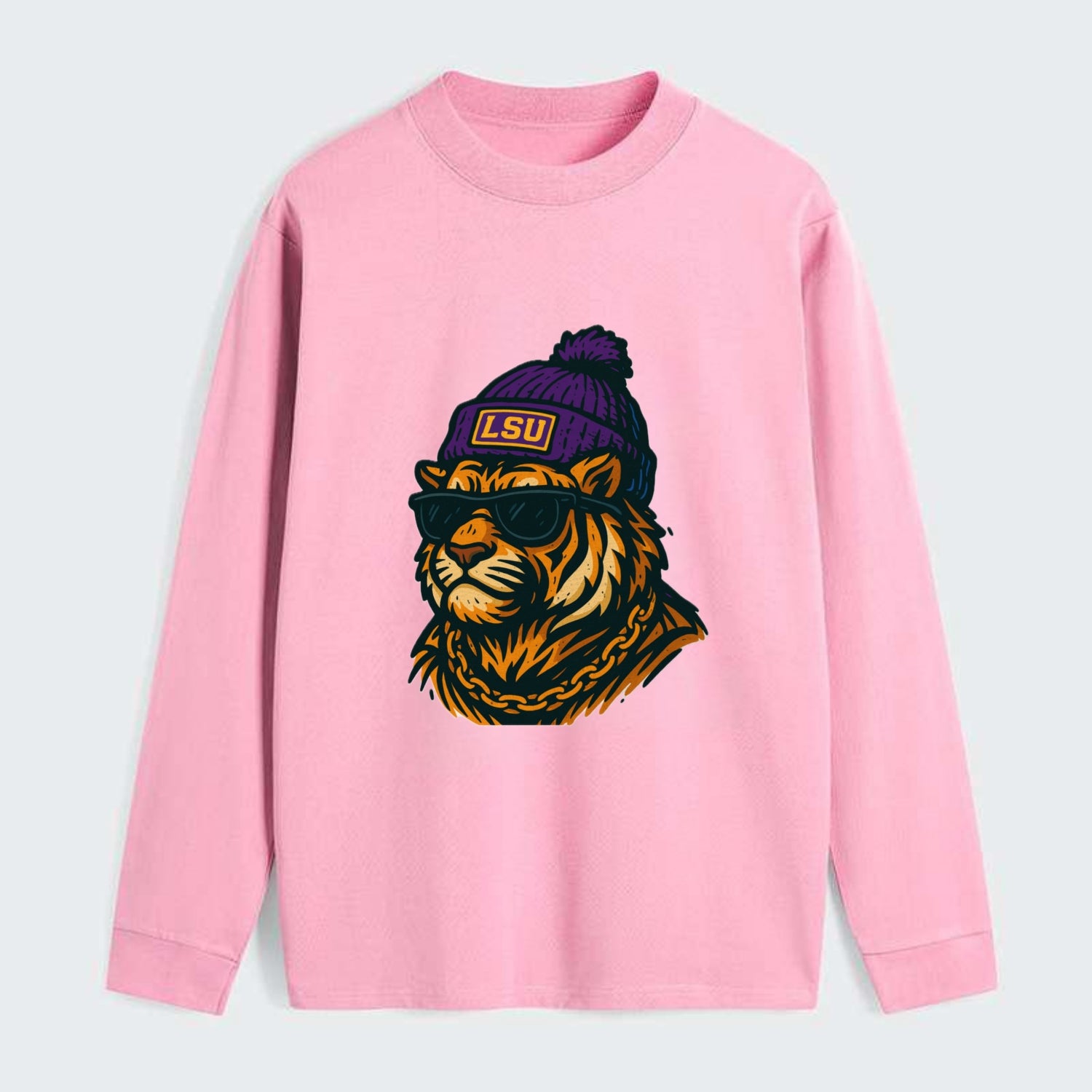 LSU Mike Tiger - Classic Long Sleeve Shirt - Pink