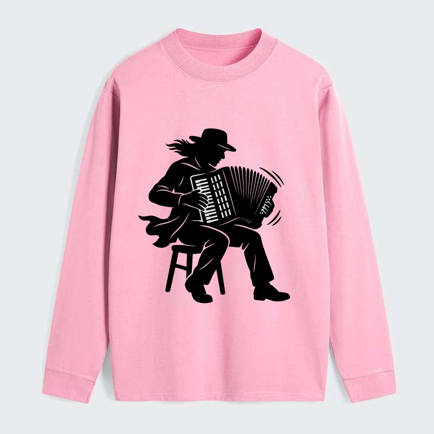 Accordion player street musician - Classic Long Sleeve Shirt - Pink