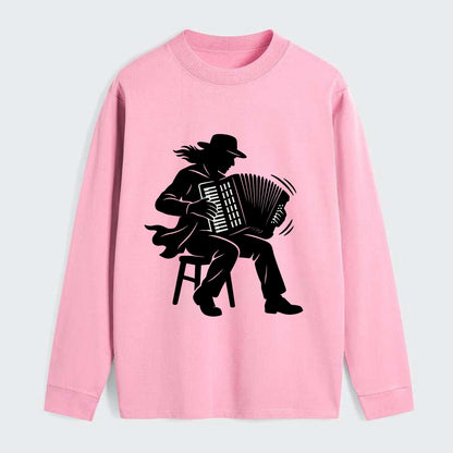 Accordion player street musician - Classic Long Sleeve Shirt - Pink