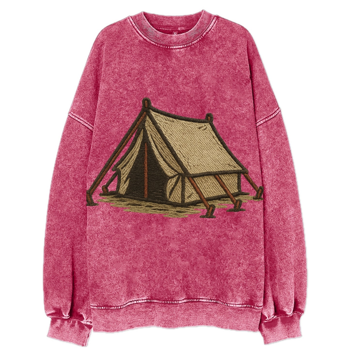 Camping Tent  - Vintage Sweatshirt - Pink