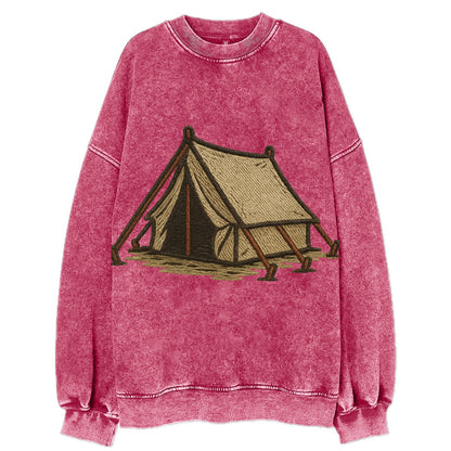 Camping Tent  - Vintage Sweatshirt - Pink