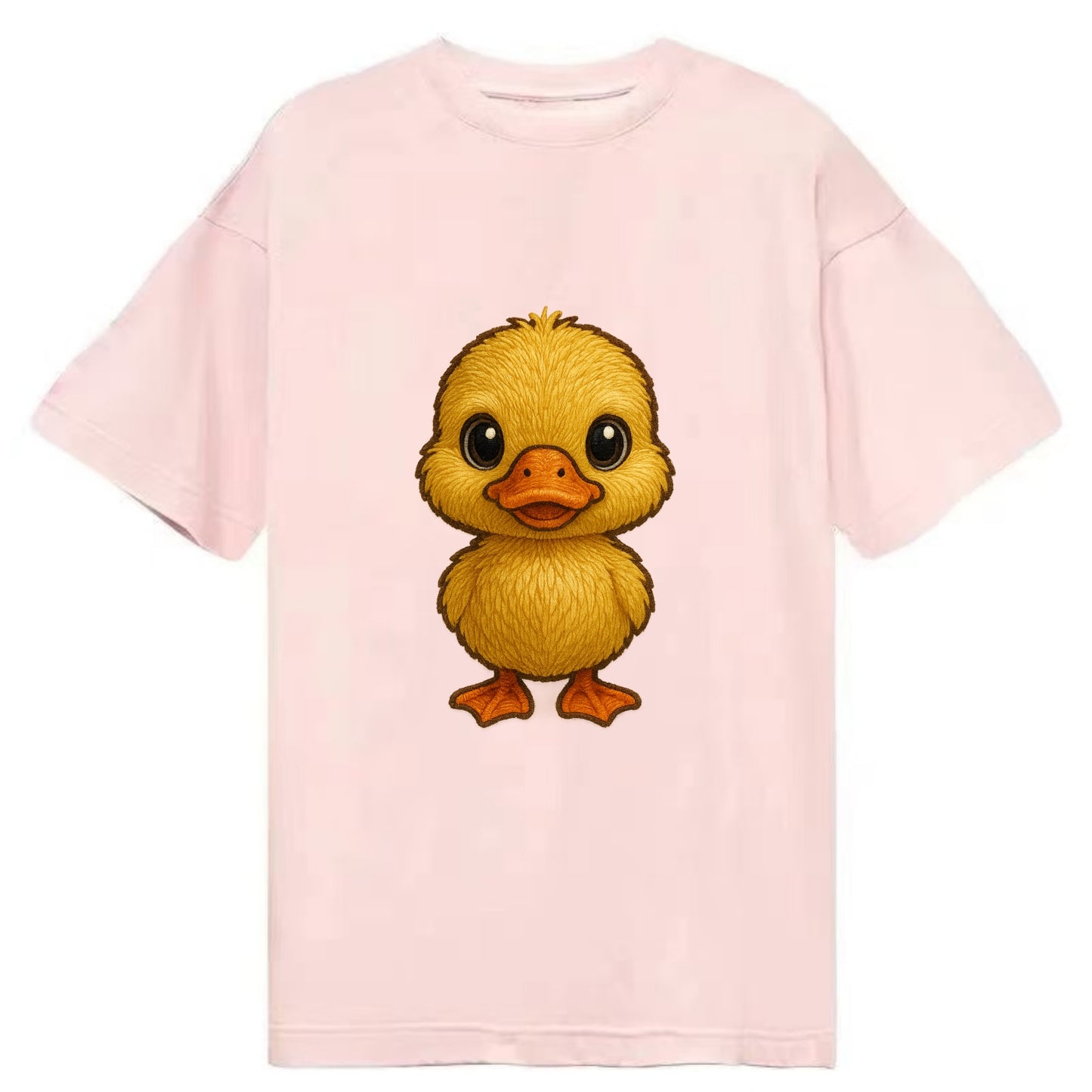 Baby Duck Duckling - yellow fluffy, orange beak, bright eyes, front-facing, quack - Classic T-shirt - Pink
