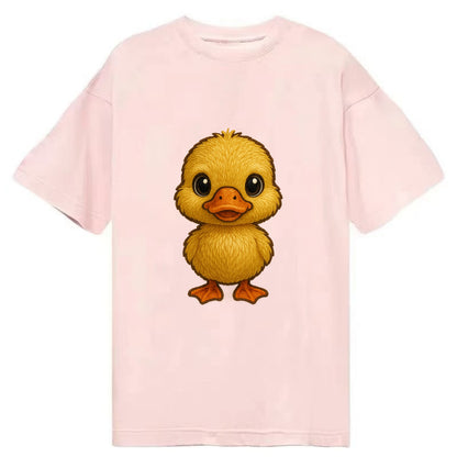 Baby Duck Duckling - yellow fluffy, orange beak, bright eyes, front-facing, quack - Classic T-shirt - Pink
