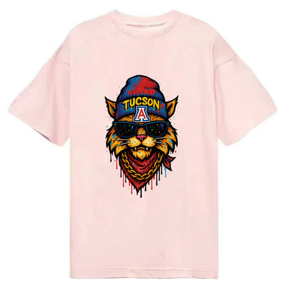Tucson Wildcat wearing Arizona beanie with A patch - Classic T-shirt - Pink