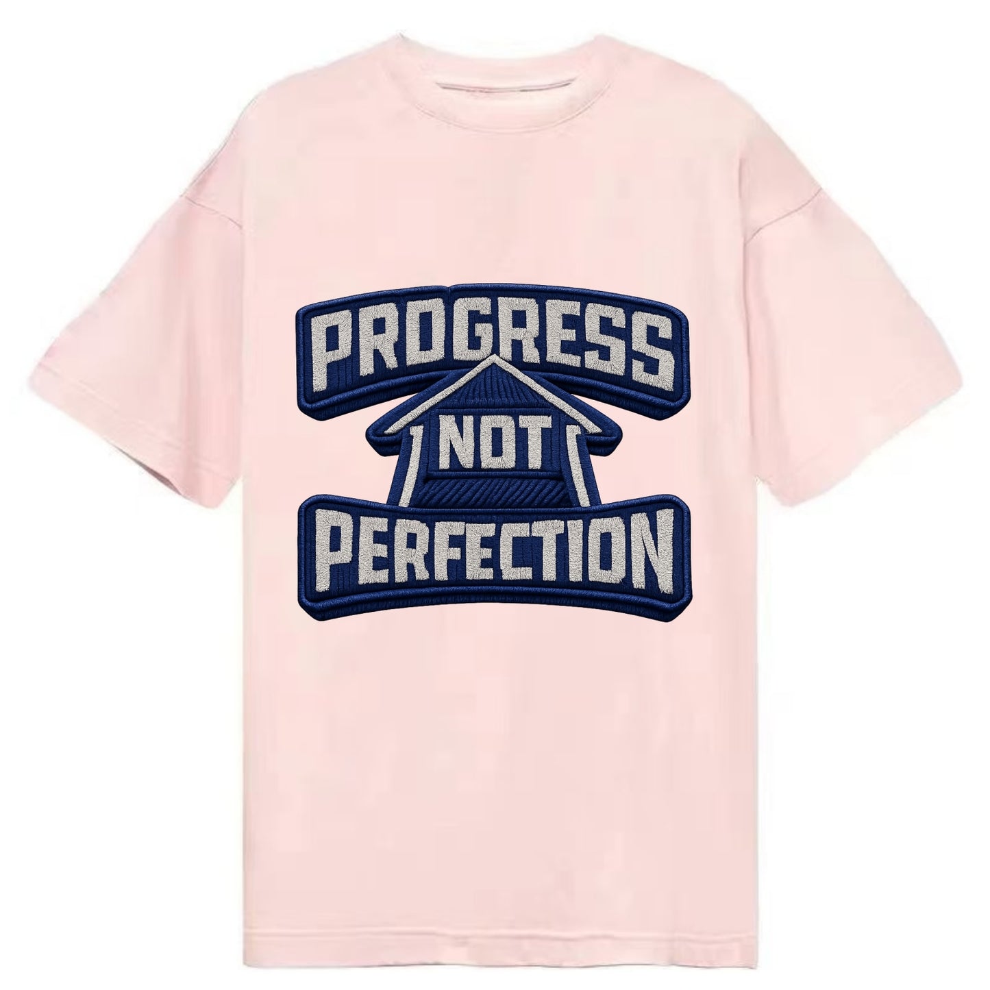 PROGRESS NOT PERFECTION - arrow with text in blue , growth mindset - Classic T-shirt - Pink