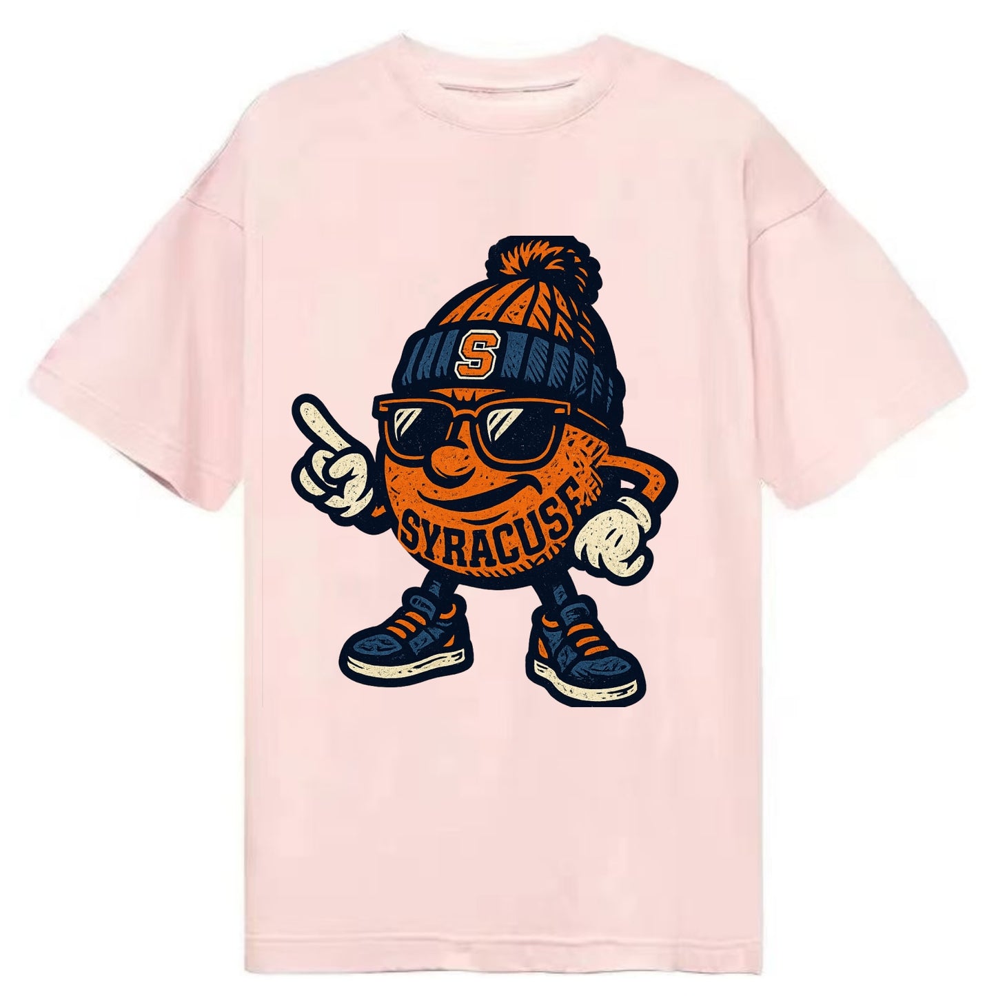 Syracuse Orange wearing Syracuse beanie with S patch - Classic T-shirt - Pink