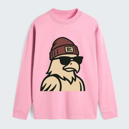 Chestnut Hill Eagle wearing Boston College beanie with BC patch - Classic Long Sleeve Shirt - Pink