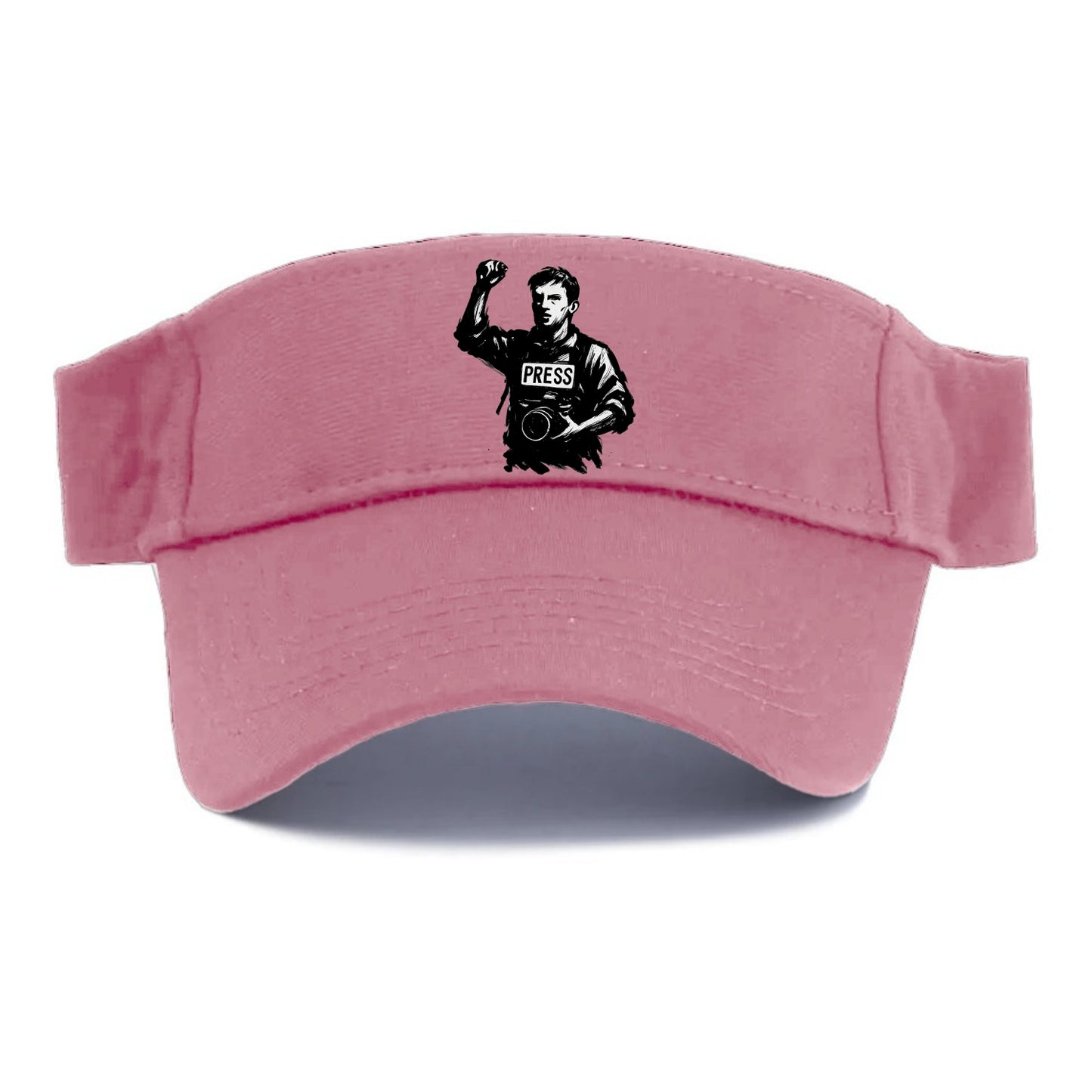 Journalist with camera - press freedom ink painting - Visor - Pink