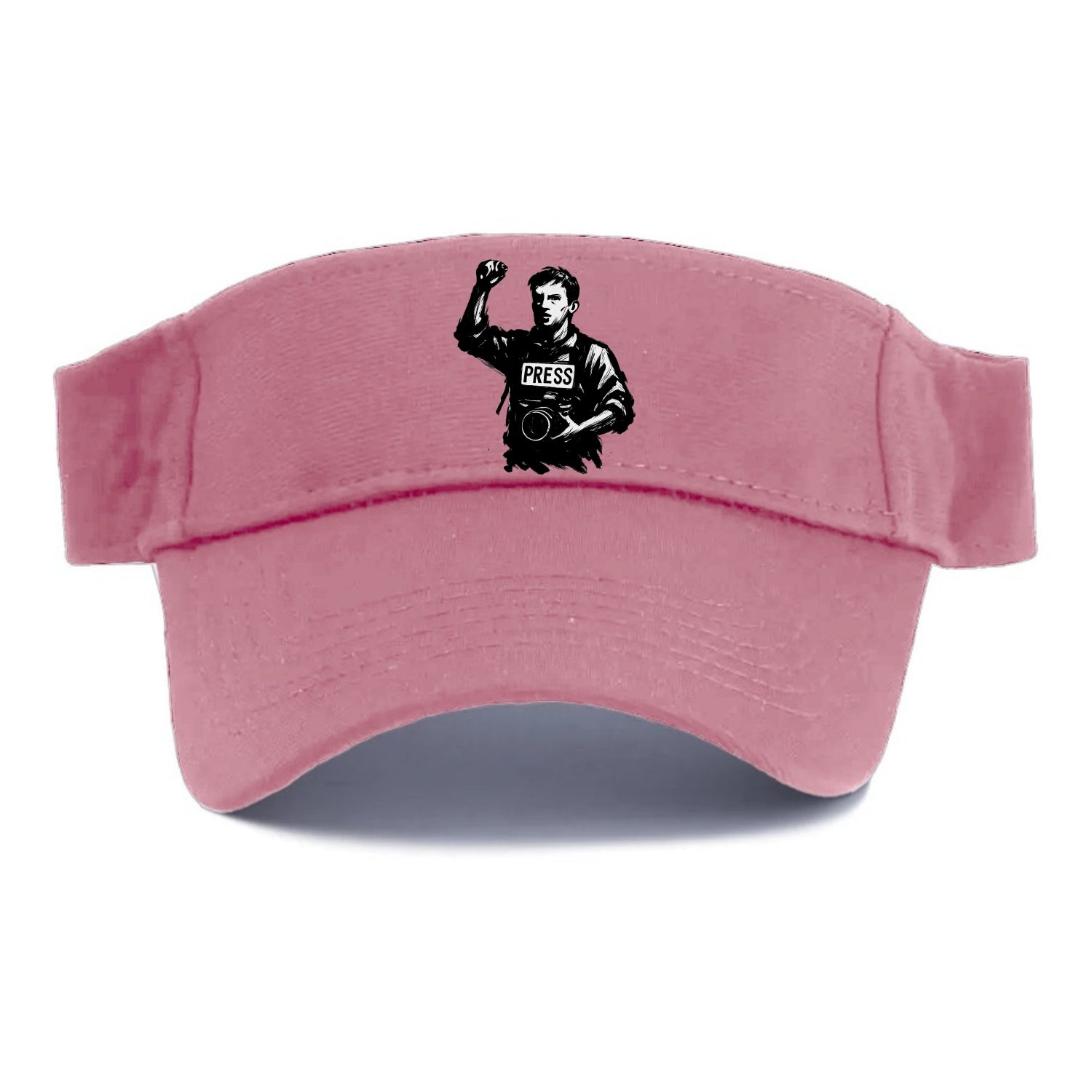 Journalist with camera - press freedom ink painting - Visor - Pink