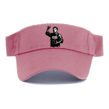 Journalist with camera - press freedom ink painting - Visor - Pink